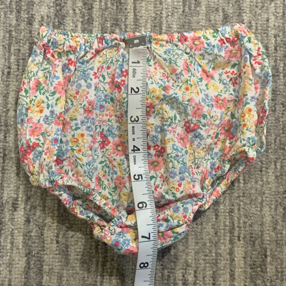Vintage Ralph Lauren Floral Dress Bloomer Set Cotton‎ White Collar Girl 9M